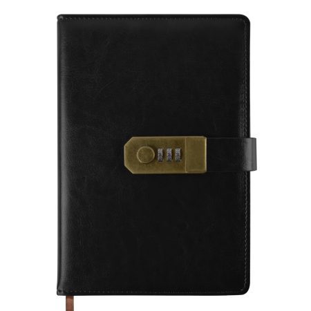 Journal Intime à Serrure Vintage A5 en Cuir PU - 200 Pages 100gsm avec Code de Sécurité - Cadeau Idéal