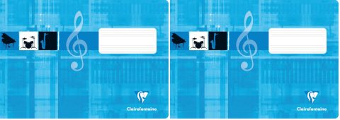 Clairefontaine 31514C - Cahier de musique A5 Paysage, 16 pages, 90g, Turquoise (Lot de 2)