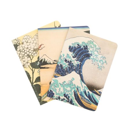 Lot de 3 Carnets Hokusai A6 - Carnet de Notes, Voyage, Recettes, Journal Intime - Design Artistique