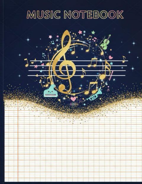 Cahier de Musique Double Portée et Carreaux pour Enfants et Débutants – Idéal pour Apprentissage Solfège et Composition