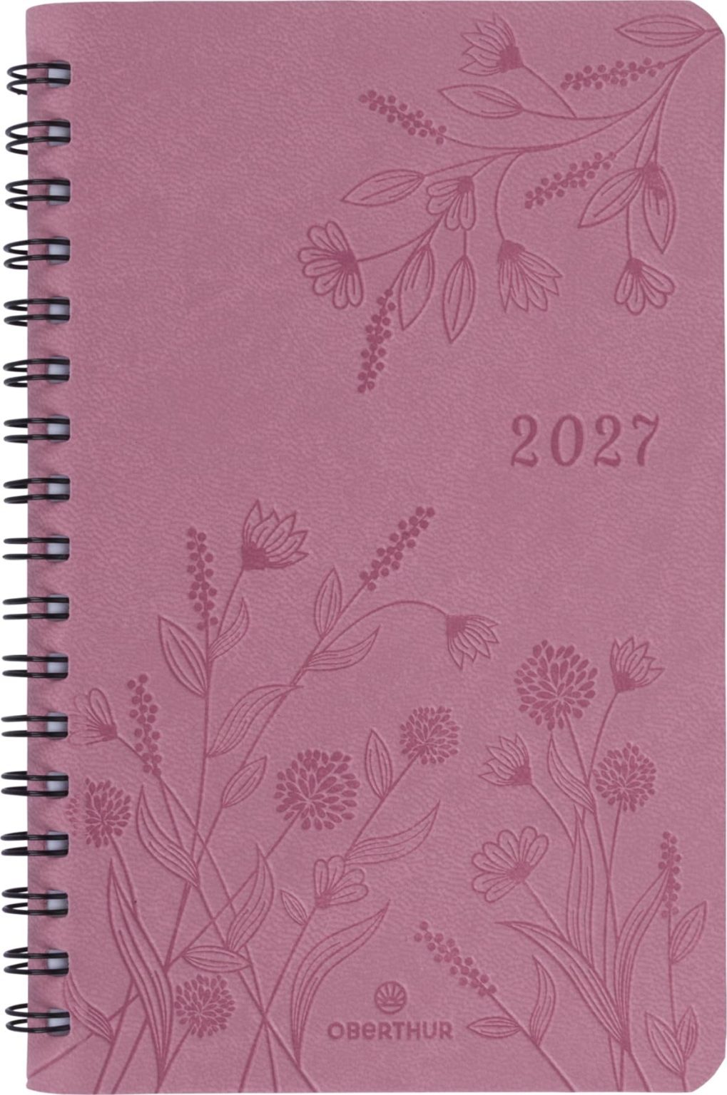 Agenda Semainier de Poche Wire'O Primrose 2027 - Rose - 10x15 cm