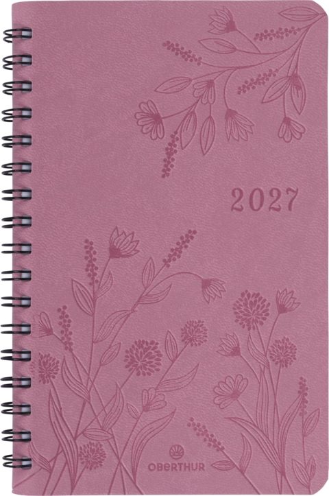 Agenda Semainier de Poche Wire'O Primrose 2027 - Rose - 10x15 cm