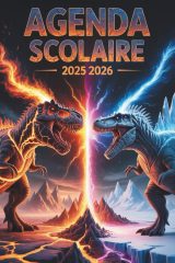 Agenda Scolaire 2025 2026 Dinosaure A5 : Planificateur pour Garçons et Lycéens - 2 Jours par Page