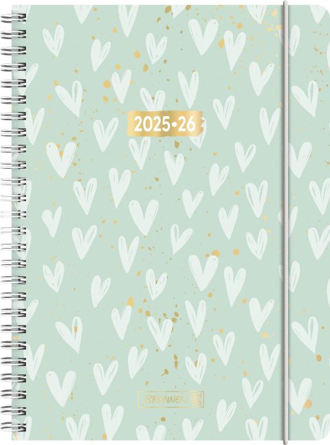 Agenda Scolaire BRUNNEN "Hearts" A5 - Organisez votre année 2025/2026
