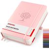 Smarpau Carnet de Notes B5 Ligné, Couverture Rigide Cuir, 320 Pages 100g/m², Journal Intime Rose pour Adultes, Travail, Études, Voyages