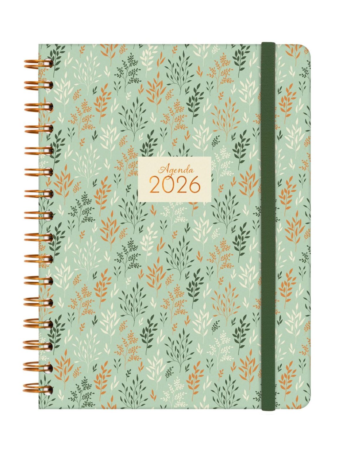Agenda Spirale 2026 Hebdomadaire Horizontal Janvier-Décembre - Couverture Rigide Anti-Rayures avec Élastique et Autocollants Thématiques