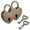 JJUNW Lot de 2 Cadenas Cœur Vintage avec Clé - Idéal pour Boîtes à Bijoux et Agendas