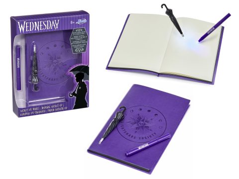 Jada Toys Wednesday Addams Journal Intime A5 144 Pages avec Stylo UV - Cadeau Fan Famille Addams