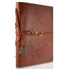 Carnet de Voyage A5 en Cuir Vintage - Journal Intime Magique avec Clé et Corde