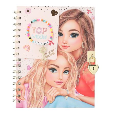 TOPModel - Journal Intime Rose avec Cadenas Cœur, Bracelet Inclus, Idéal pour Enfants et Adolescents