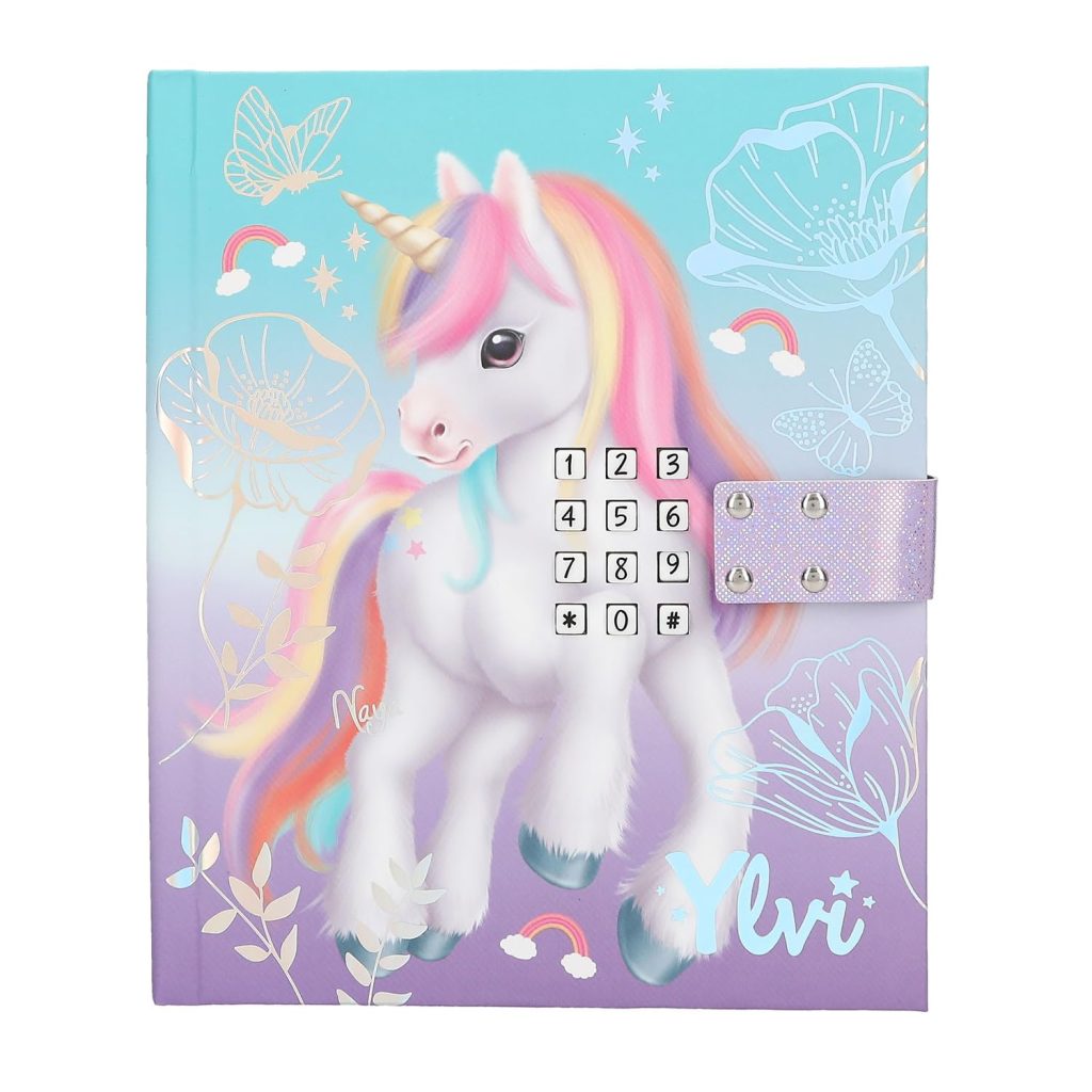 Depesche 13440 Ylvi : Journal Intime à Code Chiffré avec Son et Lumière, Motif Licorne, 192 Pages Illustrées