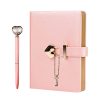Relota Journal Intime Fille avec Cadenas Cœur - Carnet Secret PU Cuir B6 avec Stylo Diamant et Clé - Idéal Cadeau Fille