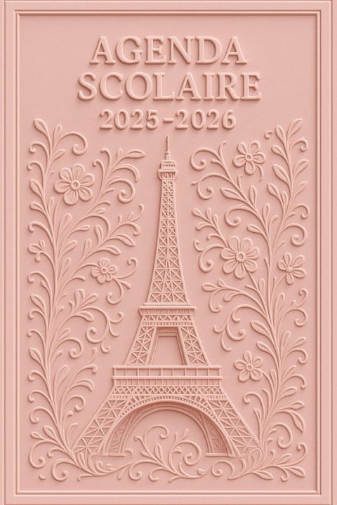 Agenda Scolaire 2025/2026 – Élégance Parisienne au Cœur des Fleurs, Douceur Féminine et Organisation Raffinée