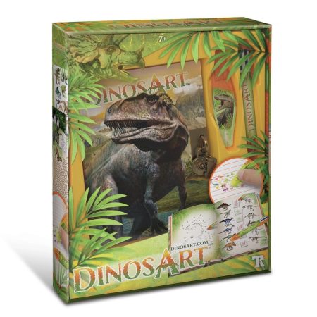 Journal Intime Dinosaure DinosArt : Carnet Secret avec Stylo 6 Couleurs et Applicateur de Motifs pour Enfants dès 7 Ans
