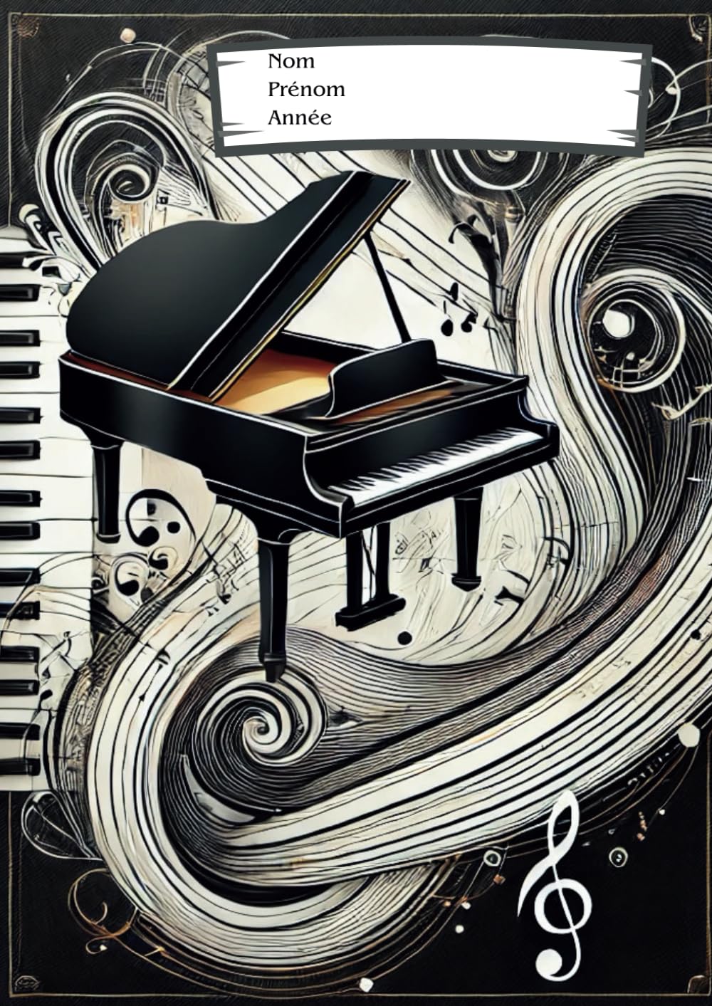 Cahier de Musique Piano : Carnet de Partitions Complet pour Étudier, Composer et Noter des Exercices - Idéal Enfants & Adultes