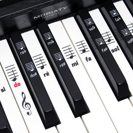 MORIATY® Autocollants pour Notes de Piano - Kit Premium Complet pour 49, 61, 76, 88 Touches avec Ebook Instructif en Français