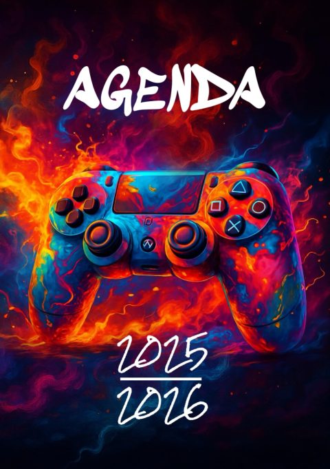 Agenda Scolaire 2025-2026 : Design Gamer Manette de Jeux Vidéo pour Garçon - Bi-journalier A5 (12x17 cm) - Sept 2025 à Juil 2026