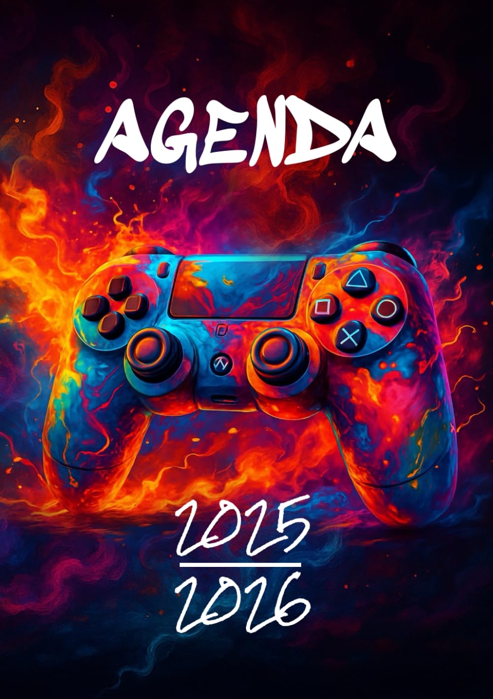Agenda Scolaire 2025-2026 : Design Gamer Manette de Jeux Vidéo pour Garçon - Bi-journalier A5 (12x17 cm) - Sept 2025 à Juil 2026