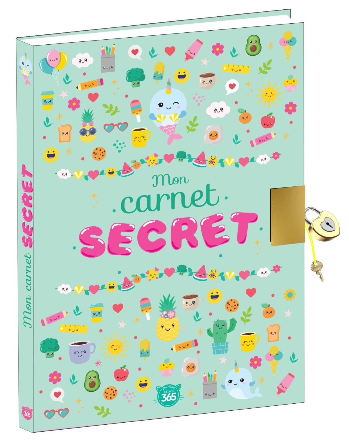 Mon Carnet Secret Kawaii : Journal Intime avec Cadenas pour Enfants - Plus de 140 Pages à Compléter et Stickers Inclus
