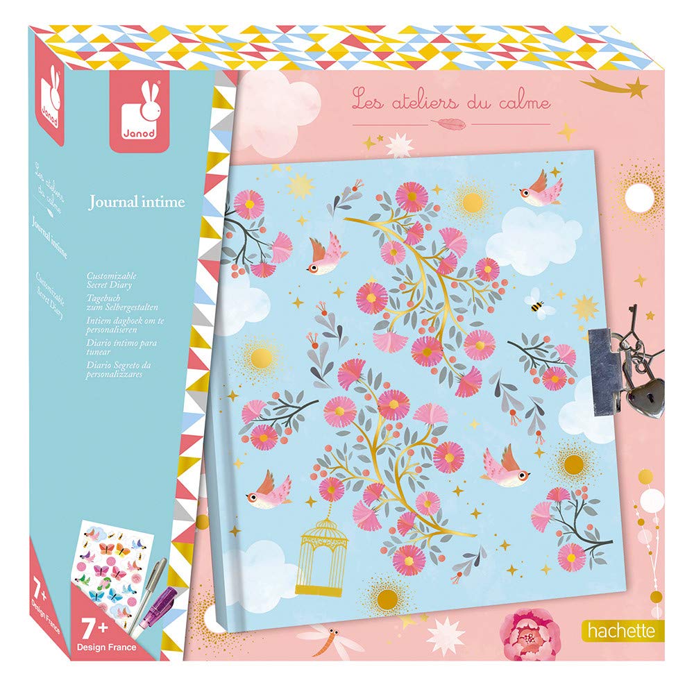 Janod Set Créatif Journal Intime - Loisirs Créatifs Papeterie - 4 Accessoires - Imagination et Création - Dès 7 Ans