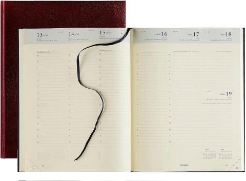Agenda Concorde Civil Vertical 2027 1 Semaine Sur 2 Pages Bordeau 21x27 cm avec Index Adhésif Blumie