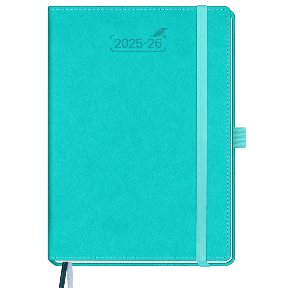 BEZEND Agenda Semainier 2026 A5 - Planificateur Annuel et Mensuel, Couverture Rigide Cuir PU Turquoise