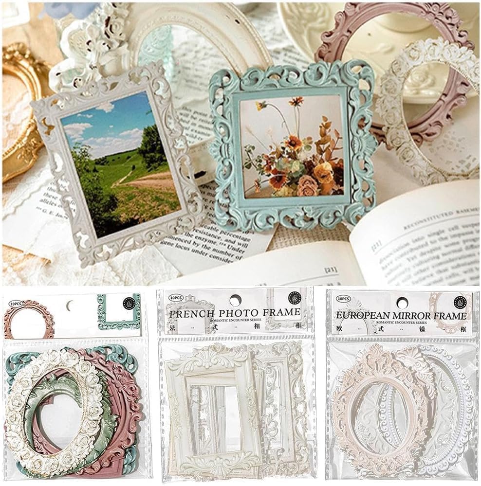 Lot de 10 Cadres Vintage Créatifs en Papier pour Scrapbooking et Journaling
