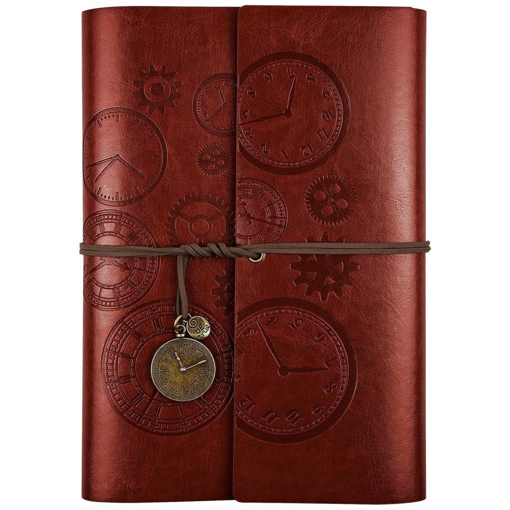 Asten Carnet de Notes en Cuir Vintage Rechargeable avec Papier Ligné - Agenda Voyage Cadeau Idéal