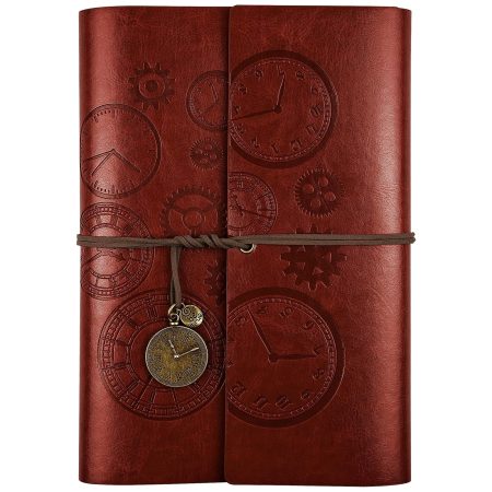 Asten Carnet de Notes en Cuir Vintage Rechargeable avec Papier Ligné - Agenda Voyage Cadeau Idéal