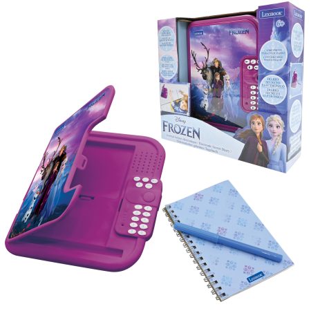 Lexibook Journal Intime Électronique La Reine des Neiges avec Stylo et Carnet Inclus - Mot de Passe, Musique, Enregistreur Vocal - Violet/Bleu