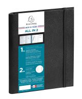 Agenda semainier de bureau Exacompta All in 2 EasySlim 21 Kaa 15x21 cm Noir - Janvier à Décembre 2026