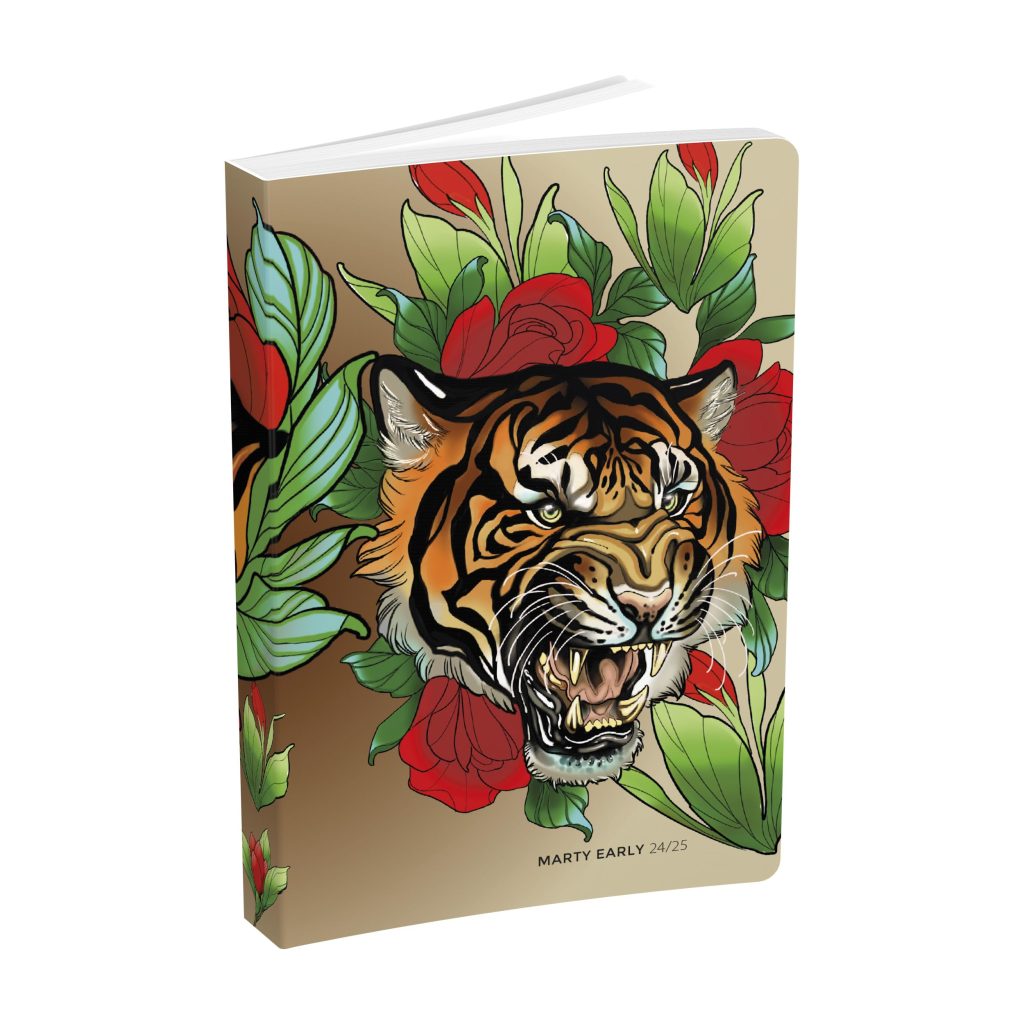 Agenda Scolaire 2024-2025 MARTY EARLY Tatouage - Journalier 12x17cm, Couverture Semi-Rigide