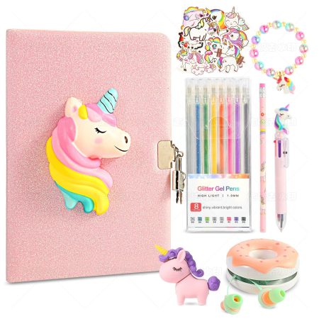 Homicozy Journal Intime Fille avec Cadenas et Set Papeterie Licorne - Le Cadeau Parfait pour Enfants