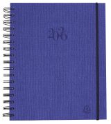Agenda de bureau Exacompta 2026 Journée Planifiée 22S, Spiralé, Couverture Carte Napura Bleue, 18,5 x 22,5 cm