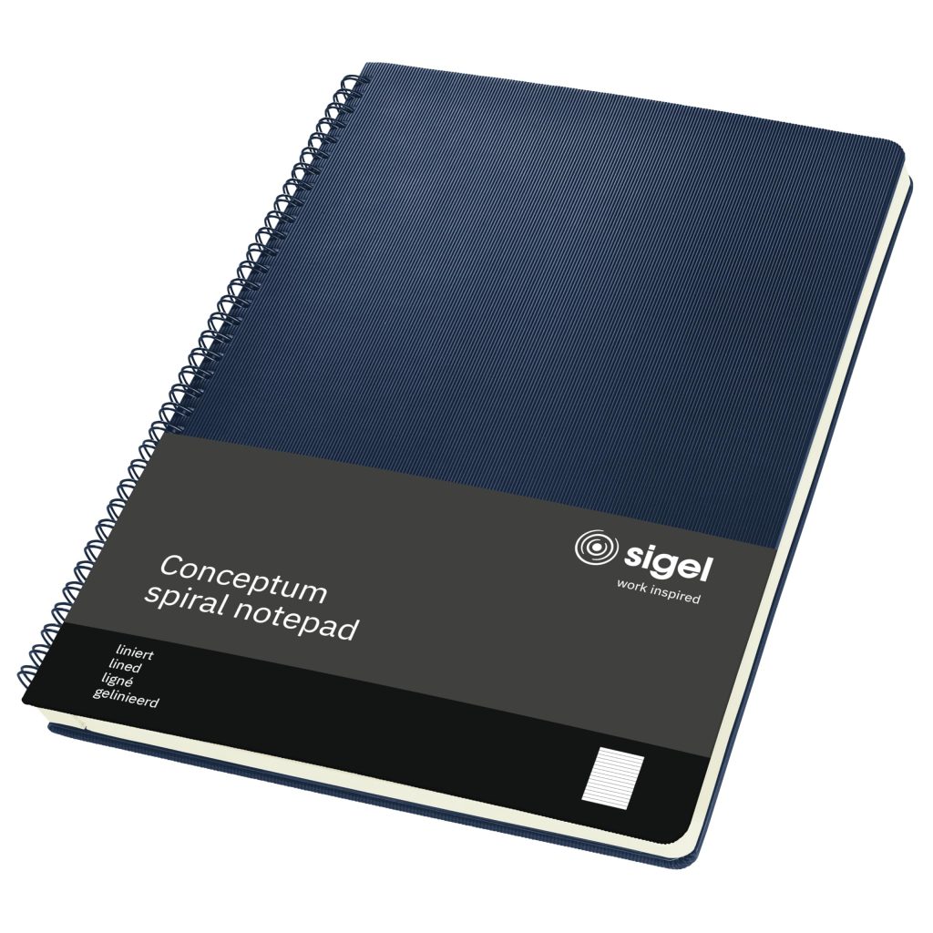 Sigel CO825 Conceptum Spiral Notebook - Midnight Blue, Hardcover | Ideal for Diary, Bullet Journal, Idea Book, Writing Notebook | Approx. A4, Lined