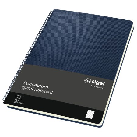 Sigel CO825 Conceptum Spiral Notebook - Midnight Blue, Hardcover | Ideal for Diary, Bullet Journal, Idea Book, Writing Notebook | Approx. A4, Lined
