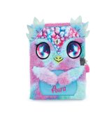 Nebulous Stars 12511 - Journal Intime Peluche Aura Bleu/Rose avec Cadenas Cœur, Design Licorne Adorable