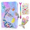 Lot de 4 Sirènes : Journal Intime Fille avec Cadenas, Carnet Peluche A5, Portefeuille Sequins, Stylo & Autocollants