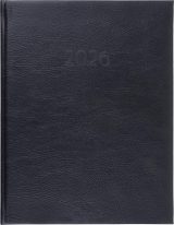 Agenda Semainier de Bureau OBERTHUR LONDON 2026 - Janvier à Décembre - 22 x 28 cm - Visuel Noir - 2 Langues