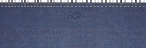 BRUNNEN Agenda Horizontal 2025 - Planification Hebdomadaire sur 2 Pages, 326x102mm, Couverture Carton Bleue