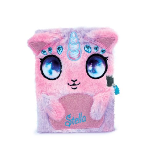 Nebulous Stars Stella - Journal Intime Peluche Rose/Lilas avec Cadenas Cœur, Licorne Adorable
