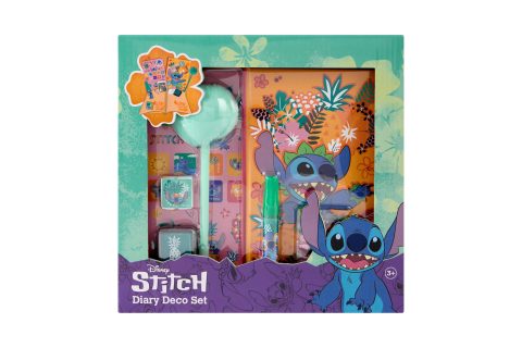 Disney Stitch - Journal Créatif pour Enfants avec Autocollants, Tampons et Paillettes - Cadeau Idéal dès 3 Ans