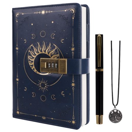 TIEFOSSI Journal Intime Vintage avec Cadenas - Carnet Rechargeable A5, 224 Pages Numérotées