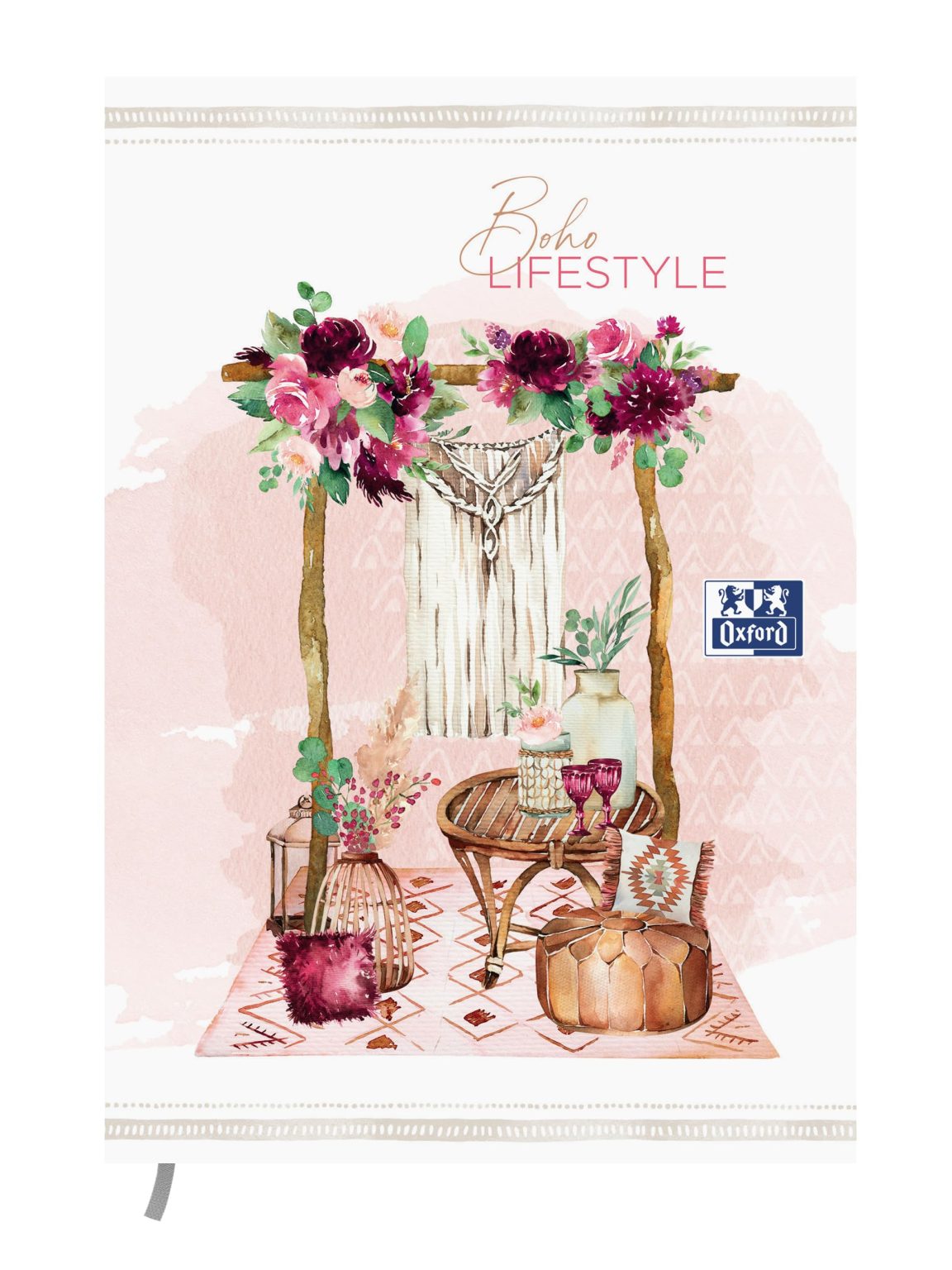 Oxford Agenda Scolaire 2025-2026 Boho Chic 12x18cm - 1 Jour par Page, 352 Pages Lifestyle