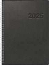 Agenda rido/idé Conform 2025 : 1 Jour par Page, Format A4, 384 Pages, Couverture Plastique Noire