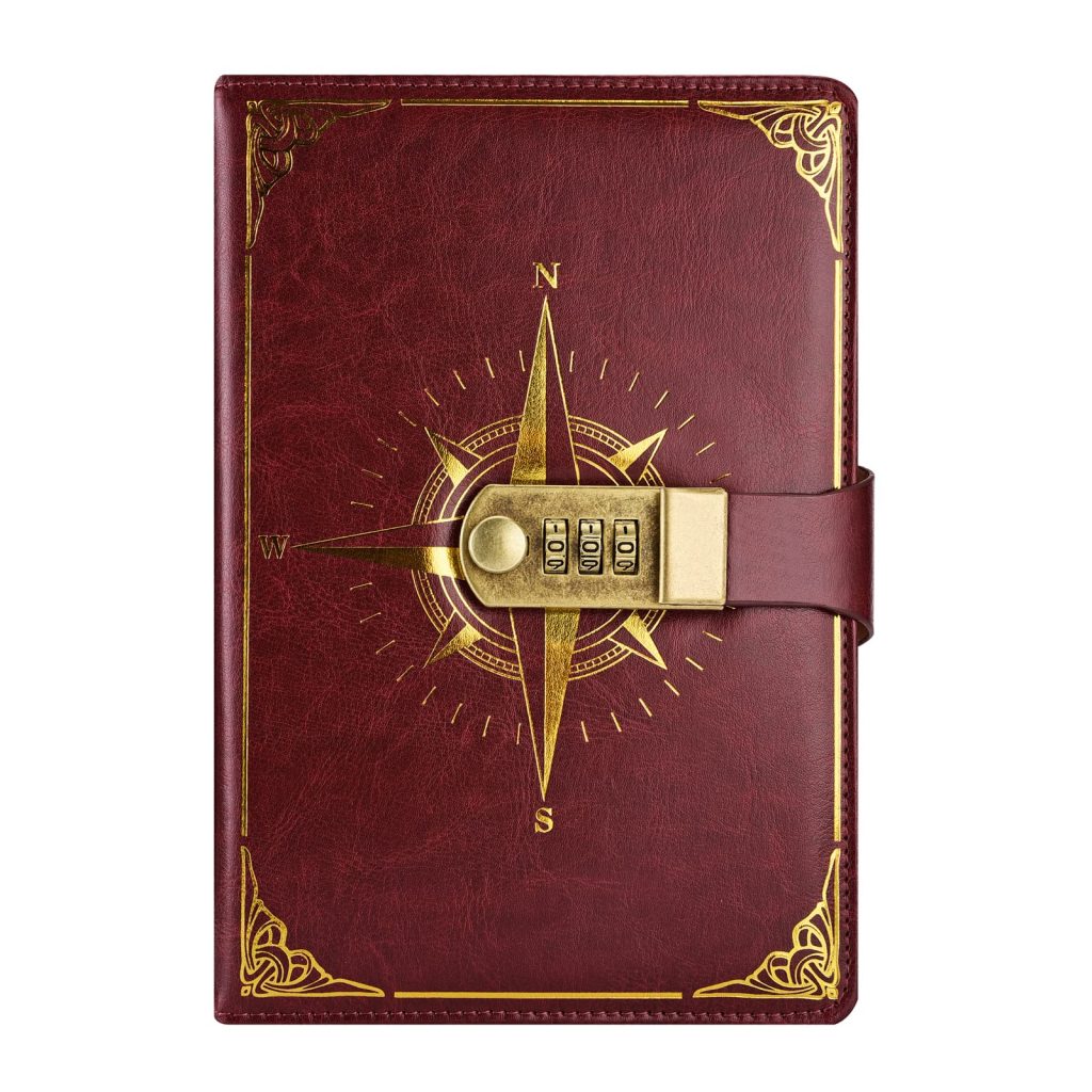 Carnet de Voyage Secret avec Serrure et Code - Journal Intime en Cuir Synthétique Rechargeable pour Filles et Étudiants - Idéal Cadeau Anniversaire