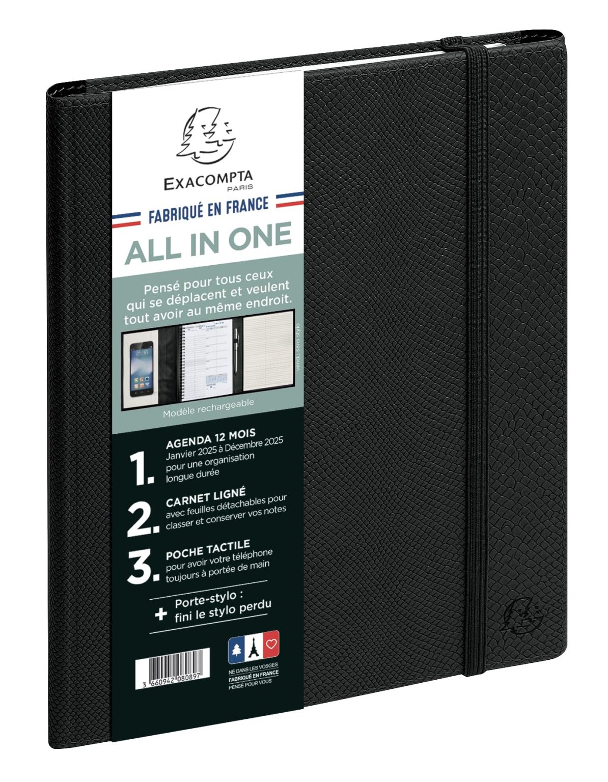 Agenda semainier de bureau Exacompta All in One Horizons 20S Kaa 2026 - Noir