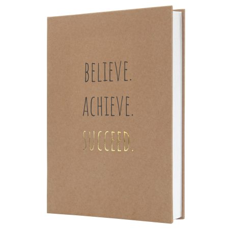 SIGEL JN803 Carnet A5 ligné 192 pages, papier 100g, couverture rigide Kraft, design Pure Success