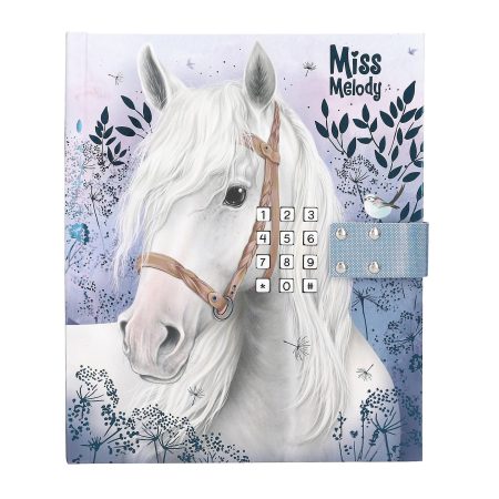 Miss Melody - Journal Intime à Code Chiffré et Musique, Carnet Secret avec Motif Cheval, 80 Pages Illustrées