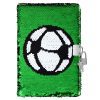 Journal Intime à Paillettes Réversibles avec Cadenas - Motif Football - Idéal pour Enfants et Adolescents